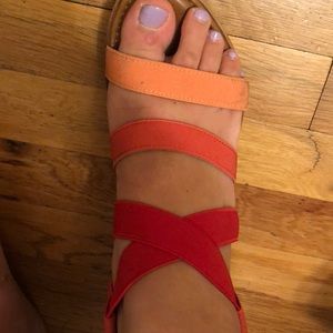 Multi colored pink wedges